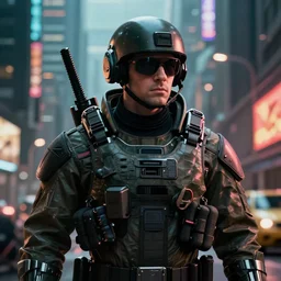 Master Chief in cyberpunk city, photorealistic, HDR, 4k, wallpaper, epic, Cinematic, photography