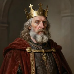 portrait of a medieval old king, art by tom whalen, 8 k