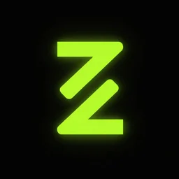 neon green z logo on black background, minimalistic, very simple, no text,