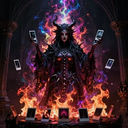 gothic darkart, necro witch desire to summon the blinding god of cosmic pain, altar of evil shocking awe, hellfire iridescent flare bleeding colors glow, unreal engine, award winning photography, polaroid ritual, spikes from spine beksinski lore