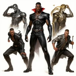 black man vampire cyborg  with cap full body dynamic poses   , highly detailed, digital painting, cgsociety , concept art, sharp focus, illustration, art by artgerm and greg rutkowski and alphonse mucha