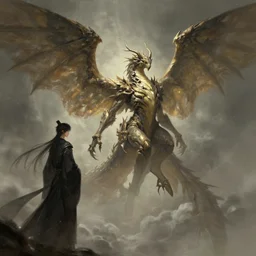 detailed concept art of a huge angel - winged moth dragon by cheng yi and luolin, artstation, artstationhd