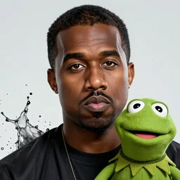 kanye west muppet muppet muppet in gears of war, splash art, movie still, detailed face, photorealistic facial features, cinematic lighting, dramatic, octane render, long lens, shallow depth of field, bokeh, anamorphic lens flare, 8 k, hyper detailed, 3 5 mm film grain