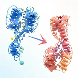 a diagram depicting two different protein complexes interacting with each one
