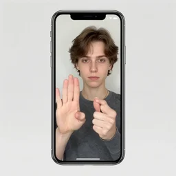 a non - binary person flipping off a fundamentalist, iphone video still