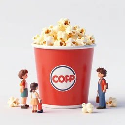 little people among the popcorn