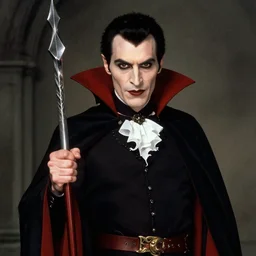 Charles Dance as Count Dracula in the style of Castlevania