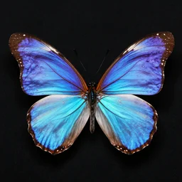 chakra butterfly, vibrant, spectral color, matte black background, horizontal symmetry