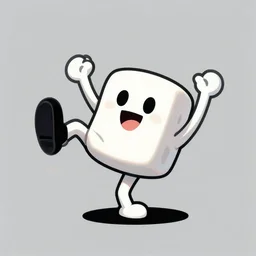 cartoon marshmallow man break-dancing