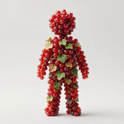 a human figure made entirely out of redcurrant bushes ( ribes aureum ), surreal portrait, portra, 2 5 mm