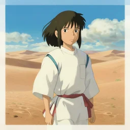 haku from spirited away as a prince in the desert, painting by krenz cushart