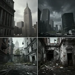 4 k photo of abandoned new york city, apocalypstic vibe, unreal engine