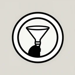 minimalist circle logo icon for a wandering mind, one person, brain funnel attention, retro psychology, victo ngai, kilian eng, lois van baarle
