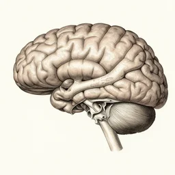 Medical illustration of a brain from the 1800s, very detailed, Leonardo da Vinci
