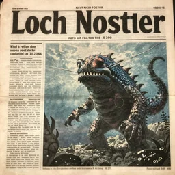photo of the loch ness monster on the cover of a 1 9 2 0 s newspaper,