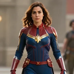 cinematic still of Golshifteh Farahani playing Captain Marvel