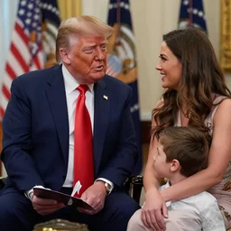 “Donald Trump looking after the kids while his wife is on girls night hq candid photo”