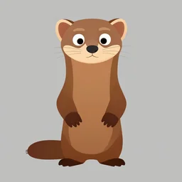 flat 2 d : beautiful marten character : head torso legs feet : lorax movie : artstation
