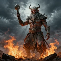 n'lil, he is an old god who rules storms, earthquakes and fire.