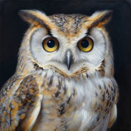 oil painting bismuth astral owl, highly detailed surrealist painting by albert bierstadt, visionary art by yvonne mcgillivray by mandy jurgens by michael divine