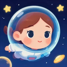 portrait of a young girl floating in space, colorful, cute face by ilya kuvshinov, yoshinari yoh, kmai yoneyama, dynamic pose, ( kyoani ), rounded eyes, illustration, anime poster, mads berg, textured, shading, detailed, floating candy