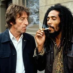 john lennon smoking a joint with bob Marley, photograph by Willy Spiller, 1970s