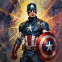 captain america and the winter soldier movie poster, painting by dorothea tanning