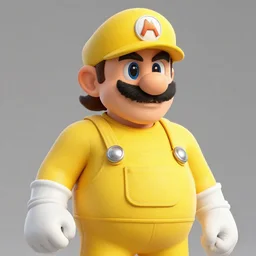 Gérard Depardieu as Wario, yellow overall, yellow cap