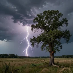 thunderstorm hitting tree made by zdzisław beksinski