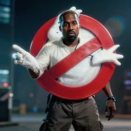 kanye west in ghostbusters game, splash art, movie still, cinematic lighting, dramatic, octane render, long lens, shallow depth of field, bokeh, anamorphic lens flare, 8 k, hyper detailed, 3 5 mm film grain