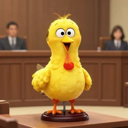big bird on the stand of a legal trial 8k