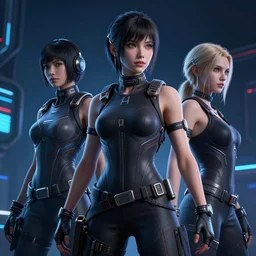 high quality 3 d render sci - fi metaverse avatar! hybrid fighting, highly detailed, unreal engine cinematic smooth, in the style of blade runner, hannah yata charlie immer, dark blue neon light, low angle, uhd 8 k, sharp focus