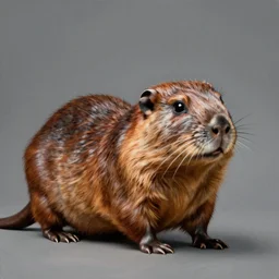 an extremely realistic surrealism painting of an elongated muskrat with the face of elon musk, 8k, ultra realistic
