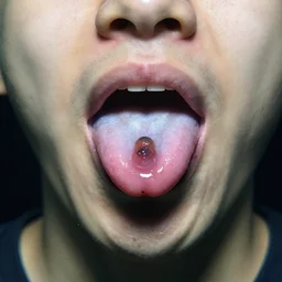 human with fish tongue parasite