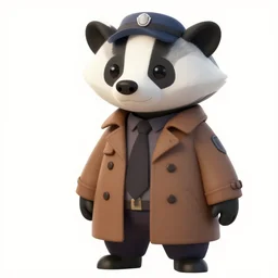 screenshot of a humanoid inspector badger with a brown trenchcoat as an npc in spyro the dragon video game, with playstation 1 graphics, activision blizzard, upscaled to high resolution