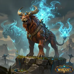 mount epic great brown kodo screenshot world of warcraft mounts worldboss bioluminecant light concept sketch art and by feng zhu alena aenami artworks in 4 k beeple, by thomas kinkade heartstone overwatch blizzard 3 d rtx hdr