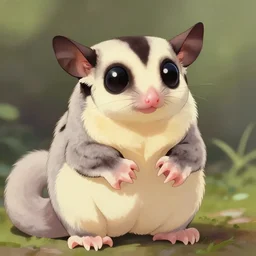 beautiful anime painting of fat sugar glider princess, by gaston bussiere, j. c. leyendecker, craig mullins. trending on artstation, 8 k, masterpiece, graffiti paint, fine detail, full of color, intricate detail, golden ratio illustration, face enhance