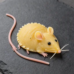 a rat made of pasta