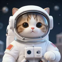 astronaut cat, 8 k, cute