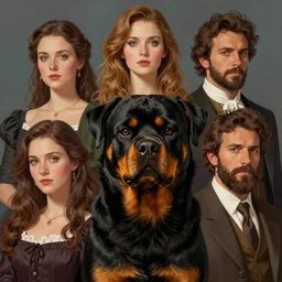 portrait of noble rottweiler. digital art by jeff easley, anna dittmann, and nasreddine dinet, vibrant color scheme, intricately detailed, in the style of romanticism, cinematic, artstation, greg rutkowski
