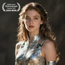 portrait of young woman in scifi dress, art by sarah moon