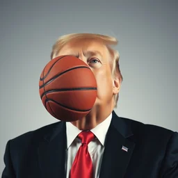 donald trump getting hit in the face with a basketball