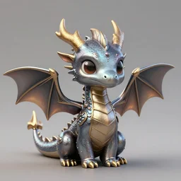 cute little metallic dragon, fantasy, trending on artstation, dnd, laurel d austin, dave melvin, jordan grimmer