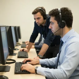 Tech support helping the italian mob with their computers, candid