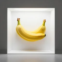 banana shown as a work of art in a white cube
