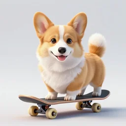 very very intricate photorealistic photo of a fluffy corgi dog riding a skateboard through times square, photo is in focus with detailed atmospheric lighting, award - winning crisp details