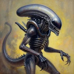 xenomorph painting by nychos.