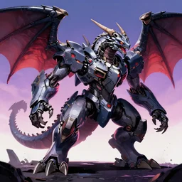 machine dragon in battle, epic retrowave art, trending on art station