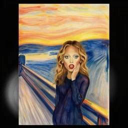 beyonce drawn in the style of edvard munch