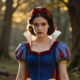 portrait, snow white as a d & d fighter, beautiful, proud serious expression, style by jeff easley, brian froud, ralph horsley, dramatic light, high detail, cinematic lighting, artstation, dungeons and dragons, in the forest, golden hour